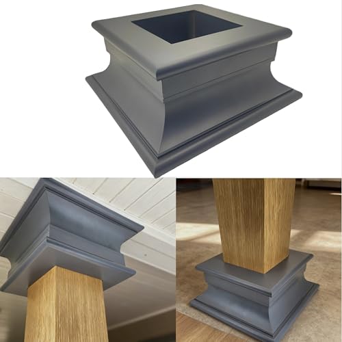 KALAFA Large Aluminum 4x4 Post Base Cover - Porch Sleeve & Fence Column Wrap for Deck, Mailbox, and Rail Protector | Weather-Resistant Widen & Tall Column Cap Trim Skirt