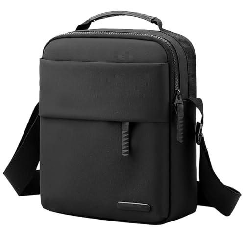 A-QMZL Umhängetasche Herren Schultertasche Herrentasche Klein Wasserdichte Crossbody Bag Brusttasche Handytasche für Tägliches Leben Reise (schwarz)