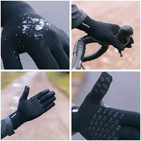 GripGrab Waterproof Knitted Thermal Cycling Gloves Winter Anti Slip Windproof Full Finger Rain Protection Bicycle Glove