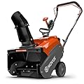 NOVUS Snow Blower Gas Powered 18 Inch, Gas Snow Thrower with Remote Control Chute Rotation, Wear Resistant Rubber Steel Auger, Single Stage 99cc
