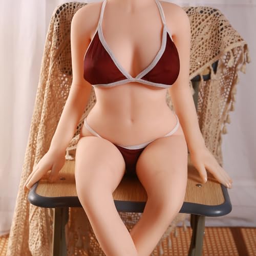 Full Body Sex Doll Life Size Sex Torso with Small Chest, Lifelike Feet Standing Sex Toy Male Stroker for Men, 29 LB (White)
