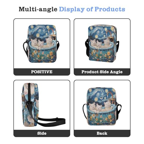cute messenger bag green crossbody bags for women Shoulder Handbags Adjustable Strap for Outdoor Daily Outdoor Daily- Sweet Selkirk Rex Cats Retro Bathtub4
