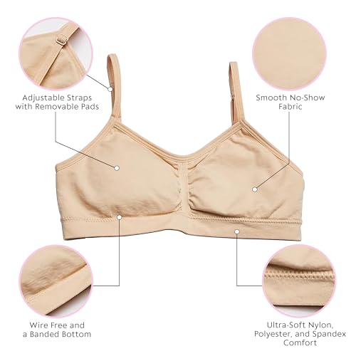 MaidenformGirlsSeamless Ruched Crop BraNude/BlackSmall2