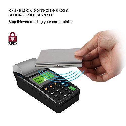 Vicloon Porte-Carte de Crédit,Visite Métallique avec la Technologie de Blocage RFID,Cool Etui de Carte de Visite Slim Métal - 6 Slots pour Vos Cartes de Crédit (Blanc+Noir) - Image 6