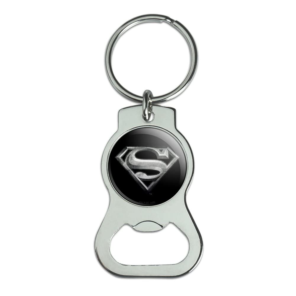 GRAPHICS & MORE Superman Steel Logo Keychain with Bottle Cap Opener
