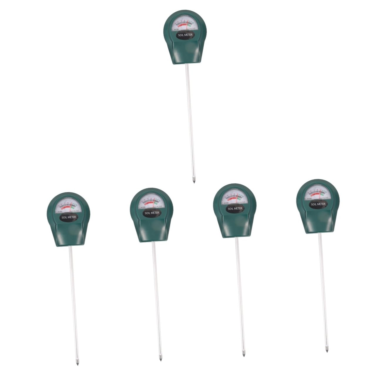 Happyyami 5 Piezas detector de suelo medidor de suelo medidor de humedad del suelo Probador de pH para cultivos Instrumento de detección de pH para agricultores probador de suelo Metal