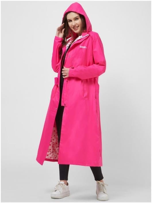 Image of Dressify Rainfighter Women /Ladies High Neck Raincoat | Waterproof Long Raincoat with Belt