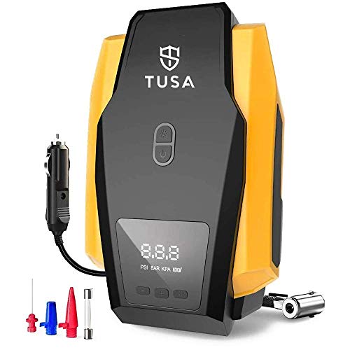 TUSA Digital Air Compressor Pump - 12V Digital Car Tyre Inflator with Auto shutoff (1+1 Year Warranty)