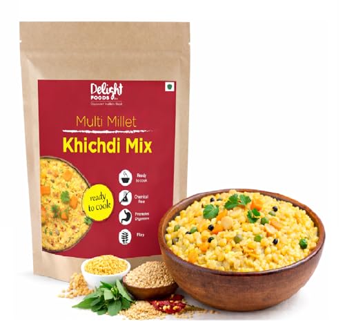 Image of Delight Foods Multi Millet Khichdi Mix 400g | Ready to Cook | Healthy & Organic Quick Meal | Natural Source of Fiber & Protein | Easy to Digest | Traditional Taste | No Added Preservatives