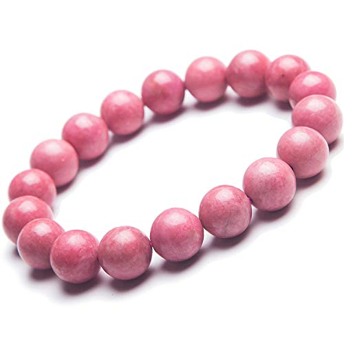 Bracelet rhodonite rose naturelle 11mm véritable pour lithothérapie