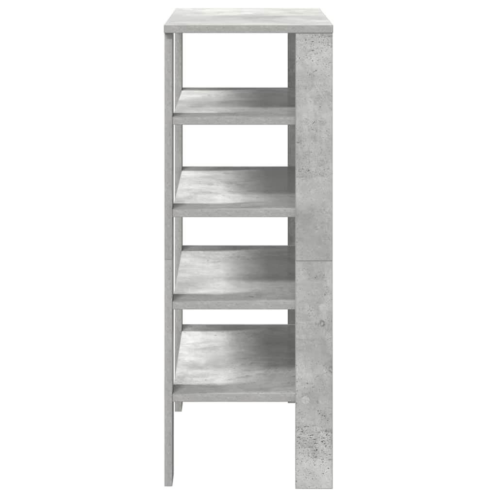 Stojak na buty szary beton 61 x 32 x 87,5 cm, płyta wiórowa | Oszczędność miejsca, duże półki, górne piętro, mocowanie ścienne, 60 kg