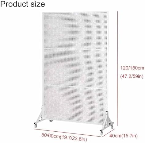 Grid wall Panel Display wall Grid Grid wall Panels Standing Wire Grid for Retail Display,Movable Metal Pegboard Display Stand with 20 Hooks - Freestanding Organizer Rack for Craft Shows, FAI
