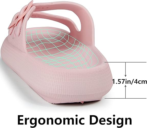Sandals for Women and Men - Pillow Slippers - Double Buckle Adjustable Slides - EVA Flat Sandals womens size 8-9 pink4