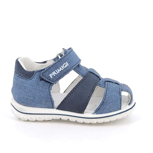 PRIMIGI 1363433 Sandales pour enfant avec sangle plantaire en cuir, bleu, 26 EU