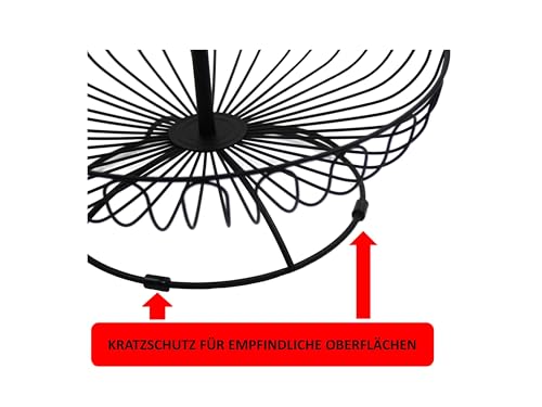 Foto von Auroni filigrane Obst Etagere 3 stöckig rund D = 30 cm 47 cm hoch Obstkorb Obstschale Metall - schwarz-matt - dekorativ für mehr Platz auf der Arbeitsplatte Küche - viel Platz-