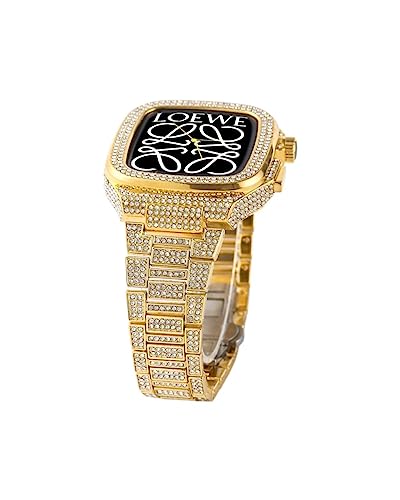Kit de modification iWatch avec étui en diamant de luxe 45 mm 44 mm et bracelet pour homme