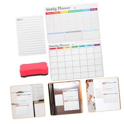 OFFSCH Pizarra Blanca Magnética para Pared y Escritorio Planificador Borrable Semanal Organizador de Notas para Oficina y de Unidades