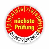 Fassbender-Druck PRÜFPLAKETTEN - Hochwertige Prüfetiketten FD-5 NÄCHSTE WARTUNG Ø 30mm - Selbstklebende PVC-Folie - Wartungsetiketten für Prüfung - Prüfplakette für Prüfungsnachweis (30 Stück)