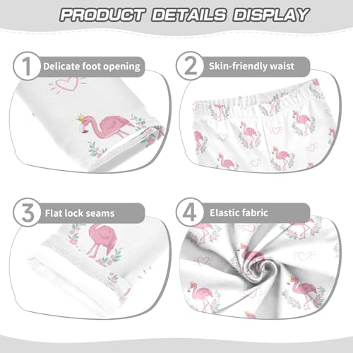 Flamingo Girls Leggings,Workout Leggings for Girls Toddler Athletic Leggings Size for 3-10T3