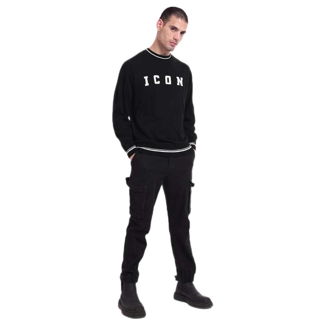 bewakoof Men's Typography Oversized Fit Full Sleeve Round Neck Acrylic Sweater-picture-55