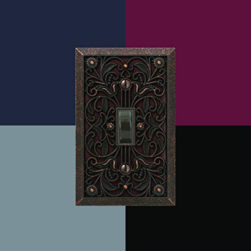 Image of Amerelle 65DAB Filigree Wallplate, 1 Duplex, Antique Brass (Pack of 2)
