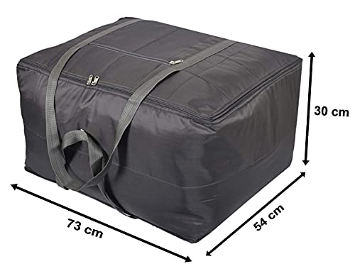 Image of Peafowl Double Bed Blanket Bag Cover /Saree Bag With Water Proof Dust Proof /King Size Blanket Cover Jumbo Bag (Grey)