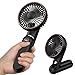KOOPAO Ventilador de mano portátil USB, mini ventilador de mano recargable con batería, con zócalo, batería de 2500 mAh, 5 modos (negro)