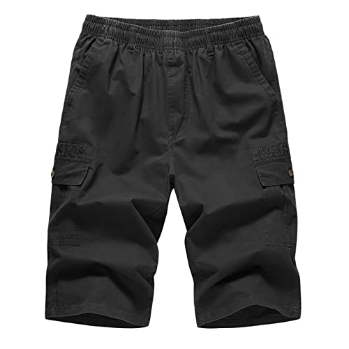 Generisch Wanderhose Herren Wasserdicht Cargohose Four Seasons Herren-Hosen in Übergröße, modischer, mehrfarbiger, lässiger Overall. Herren Cargohose Jogginghose (Black, XL)