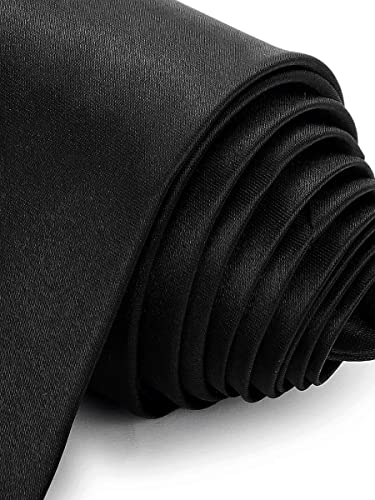 Gravata Tradicional Luxo Homens Slim Fit. (Preta)