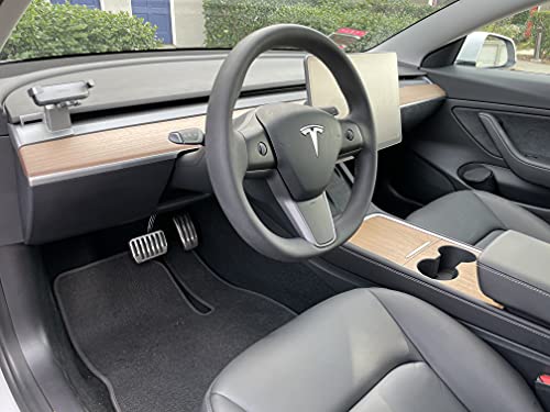 Ozniumx Center Console Vinyl Wrap For 2021 Tesla Model 3 And Y, Wood Style #TOP2