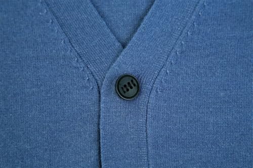 Men's Cardigan Sweaters V-Neck Korean Basic Solid Color Long Sleeve Knit Sweater3