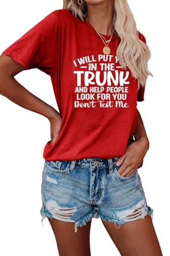Sarcastic Warning Top Don't Test Me Women's Cotton Tee Lake Blue