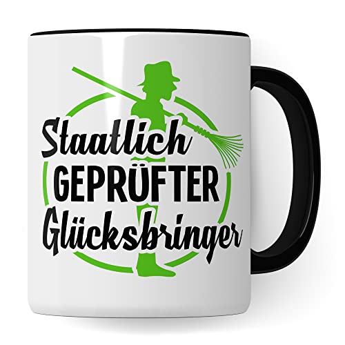 Kaminfeger Tasse Geschenkidee, Kaminkehrer Geschenk, Kaffeebecher mit Spruch lustig, Kaffeetasse Humor Witz Geschenkidee für Schornsteinfeger, Meister Teetasse