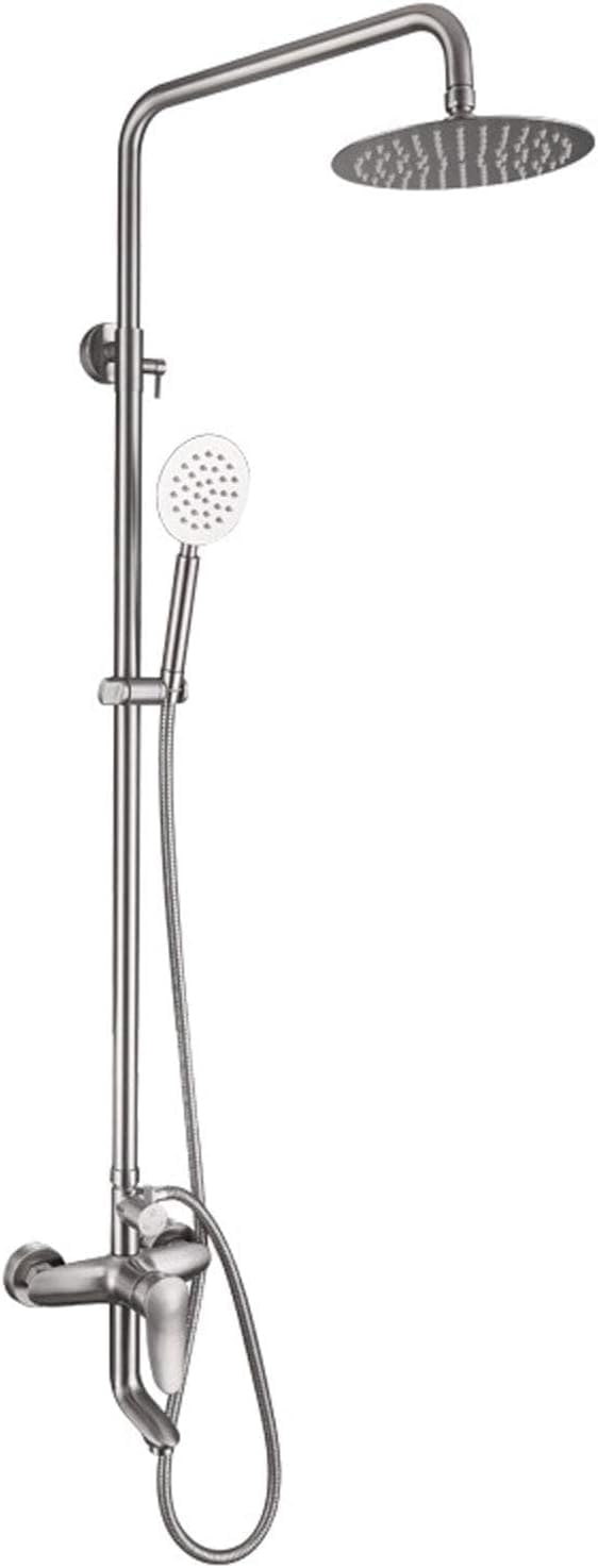 Colonne de douche en acier inoxydable avec mitigeur de baignoire mural haut de gamme