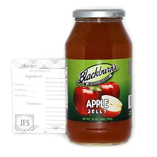 Apple Jelly by Blackburn's in a Large 32 Ounce Jar, Bundled with a JFS Recipe Card