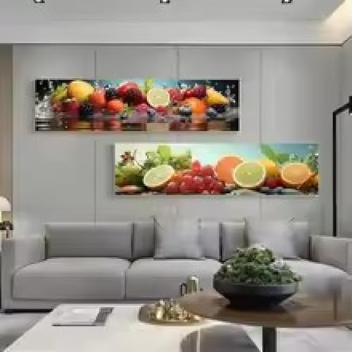 Tableau de cuisine sur toile haut de gamme double panneau 40x120 cm art mural