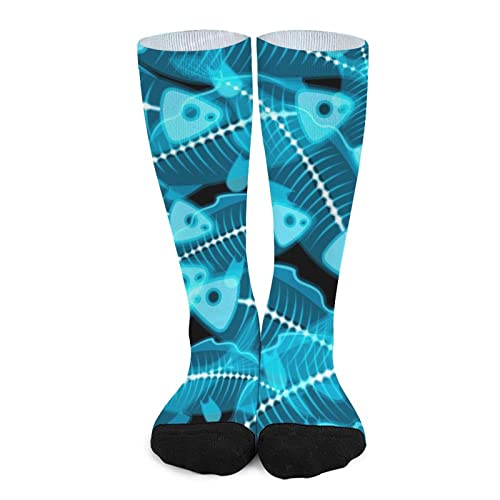 X-ray Fish Over-The-Calf Socks Compression Knee High Socks Tube Cosplay for Women Men Party Leisure
