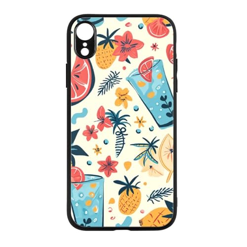 CRIVOTA for IPhoneXR Case - All-New Fruit Design, Glass Back + TPU Inner Shell, Bare-Hand Feel, Precise Cutouts, Military-Grade Tested, Cell Phone Cases for Boys Girls