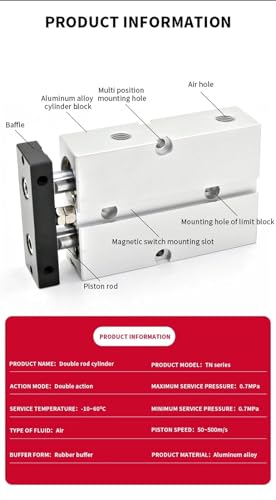 Cylindre pneumatique compact TN20 pour espace restreint - 8