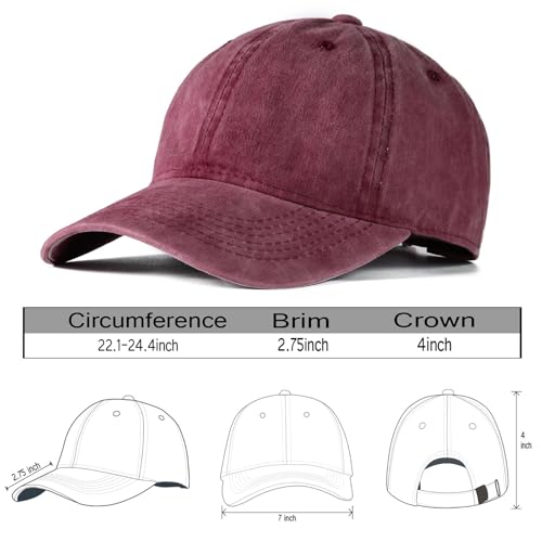 Image of Edoneery Men Women Baseball Cap-Low Profile Adjustable Washed Cotton Golf Dad Hat