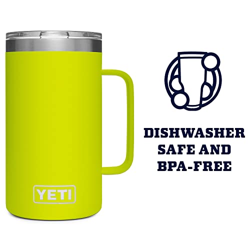 Image of YETI Rambler 24 oz Mug, Vacuum Insulated, Stainless Steel with MagSlider Lid, Chartreuse