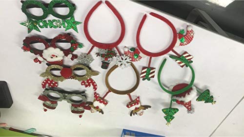 TOYANDONA Natal 4 Ã“culos 4 Tiaras Adereços de Cabine Fotográfica Decorações de Festa Ã“culos E Aros