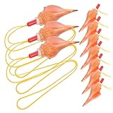 BESPORTBLE 10個入り ホラ貝 ホーンホイッスル ノイズメーカー 巻き貝型ホイッスル スト 付き 貝殻楽器 パーティーの記念品