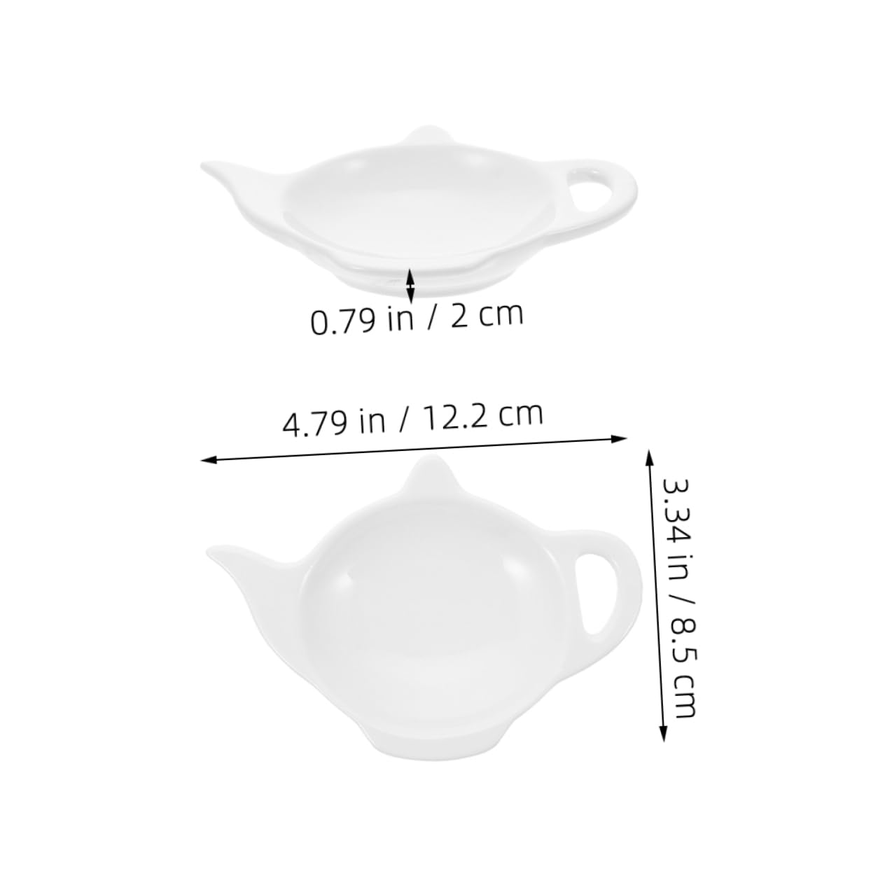 OFFSCH Tea Bag Organizing Holder Ceramic Teapot Shape Saucer Seasoning Dish Vinegar Dish Dessert Bowl
