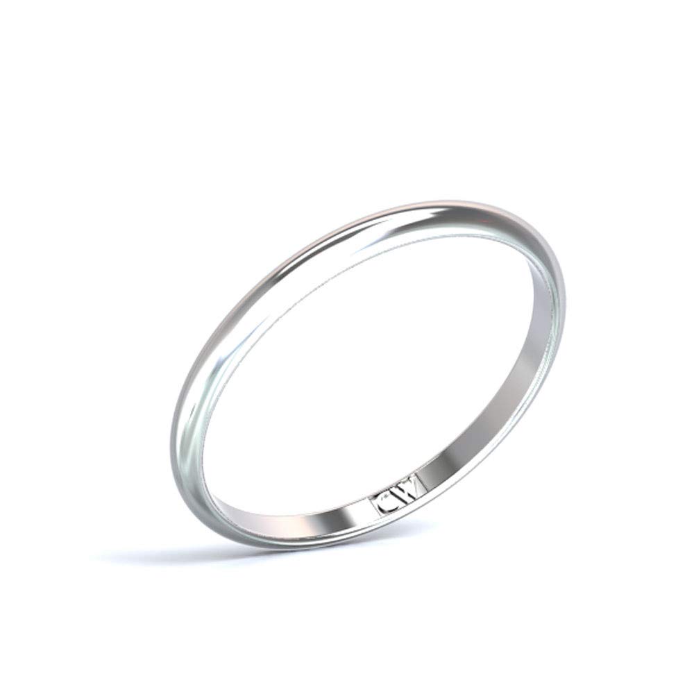 CRISTINA WISH Alianza de Boda oro blanco, modelo Rhea 2-1,2 mm. Alianza para hombre y mujer. Anillo en Oro Blanco