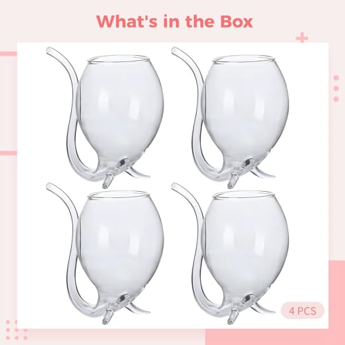 Verres à vin vampire avec paille intégrée set de 4 pour cocktail et dégustation originale 300ml - 6