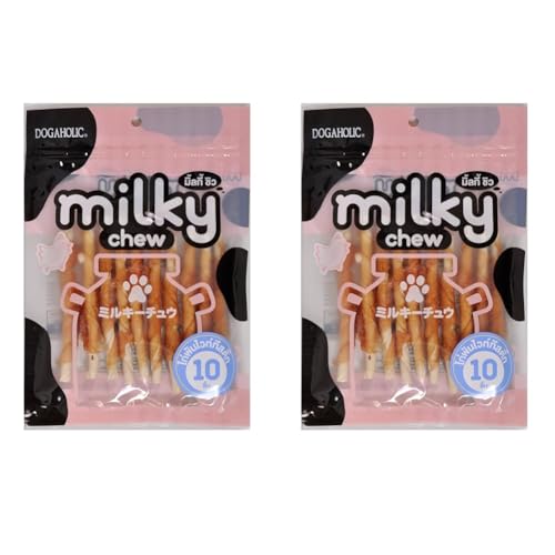 Image of Dogaholic Milky Chews Sticks with Chicken Treat for Dog Above 2 Months (10 Pieces) (Pack of 2)