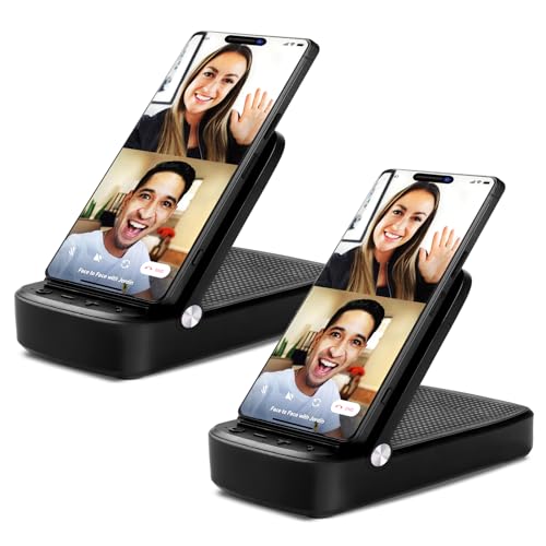 Birthday Gifts for Men,Phone Stand with Wireless Bluetooth Speaker for Home Outdoors,HD Surround Sound Speaker Anti-Slip Base with iPhone/Samsung/iPad for Men Boyfriend（2 PCS）