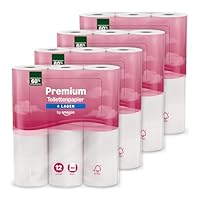 by Amazon Toilettenpapier, 4-lagig Gestepptes, Besonders Weich, 48 Rollen (12 Rollen, 4-er Pack), 160 Blätter pro Rolle, FSC-Zertifiziert