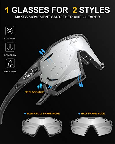 X-Tiger Polarized Cycling Glasses With 5 Interchangeable Lenses,Mtb Biking Baseball Running Sports Sunglasses For Men Women #TOP3